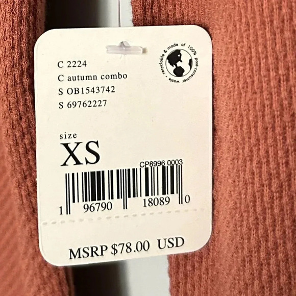 Free People - Mikah Layering Thermal Cuff Cozy Top- Autumn Combo NWT - Picture 8 of 9